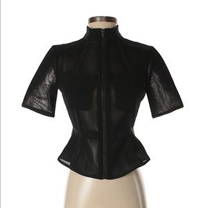 RARE!!! Alexander Wang Mesh Zip Front Top sz 2